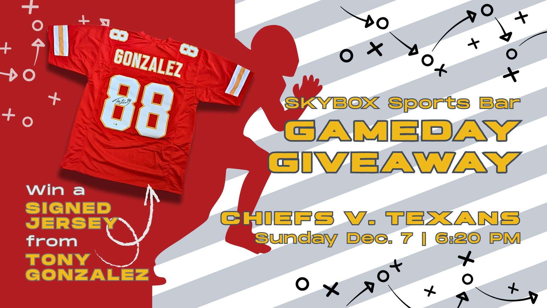 Chiefs Giveaway Raffle Signed Chiefs Jersey at Firehouse SKYBOX in downtown Rapid City.