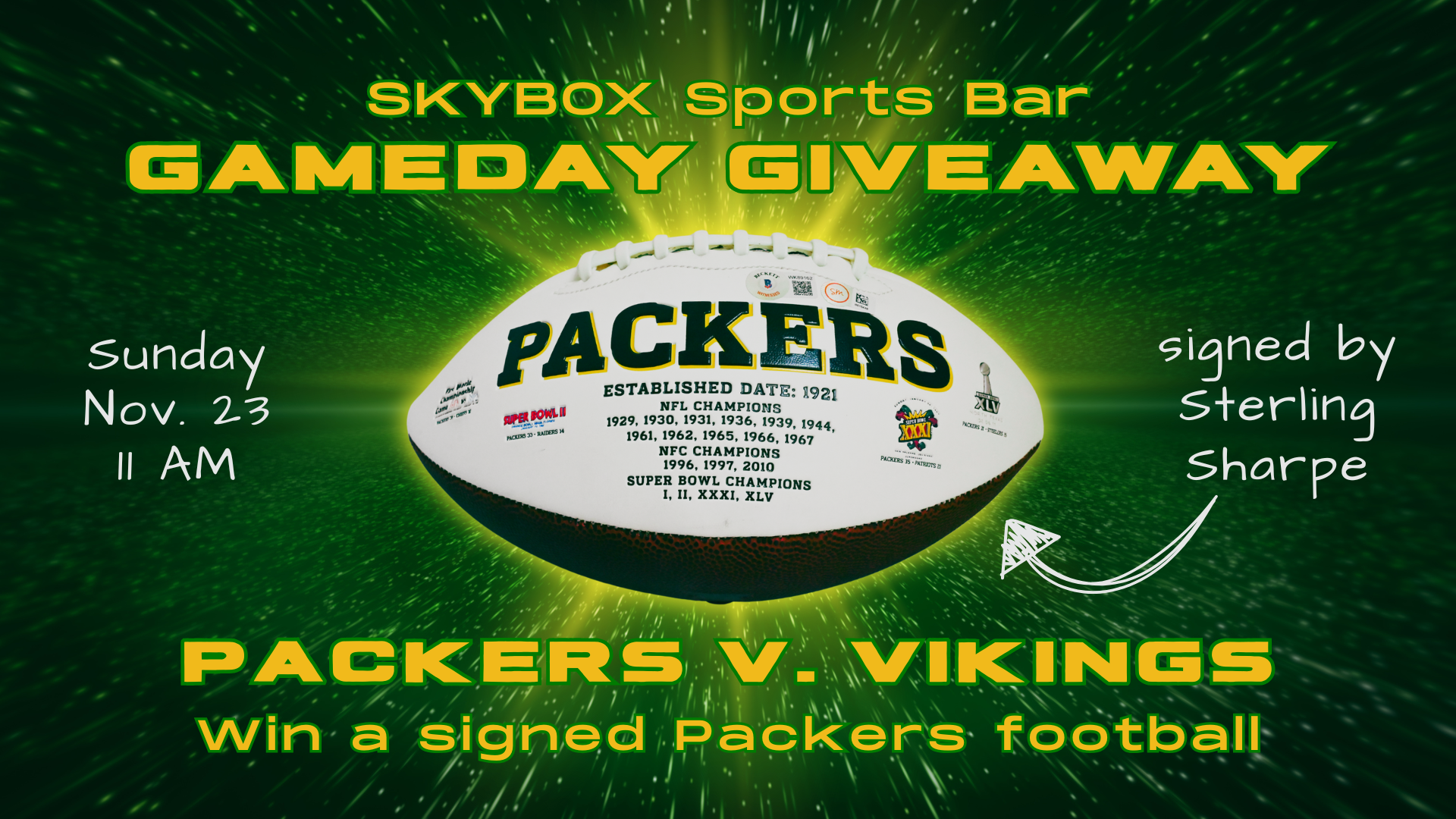 Packers vs. Vikings Gameday Giveaway